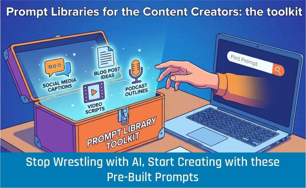 image for the blog on prompt libraries for the content creators - in between two sections
